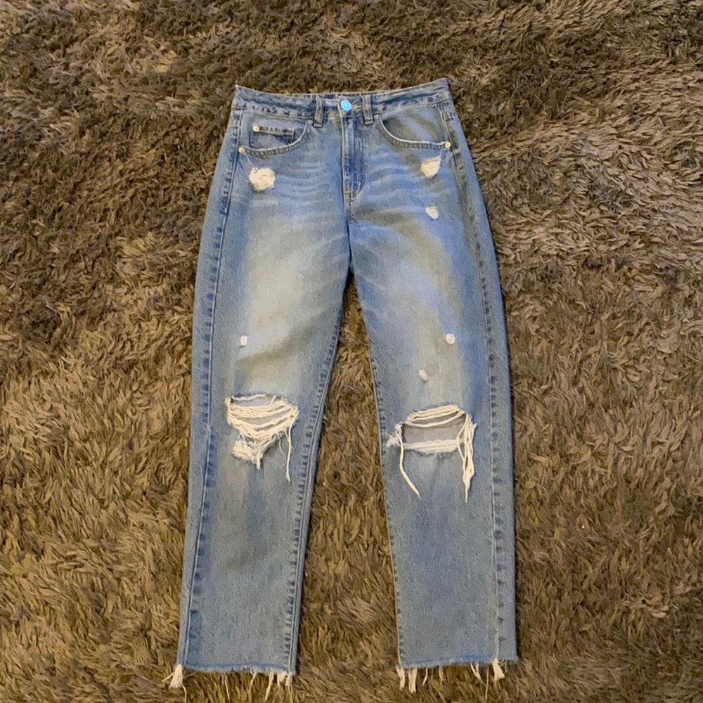 Garage Distressed Mom Jeans